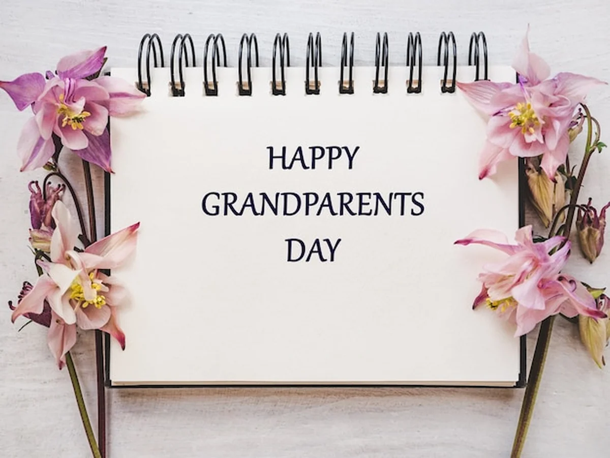 Piękna karta na Narodowy Dzień Dziadków, widok z góry