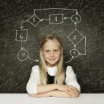 Dziecko myślące o problemie w biznesowym procesie