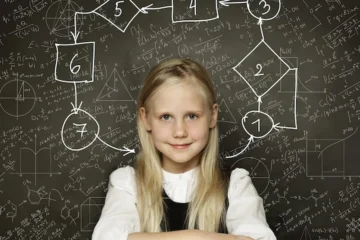 Dziecko myślące o problemie w biznesowym procesie